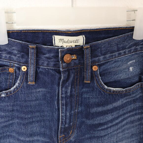 MADEWELL Classic Straight Jeans 25 Croston Wash Distressed High Rise EUC B31 - Picture 5 of 6
